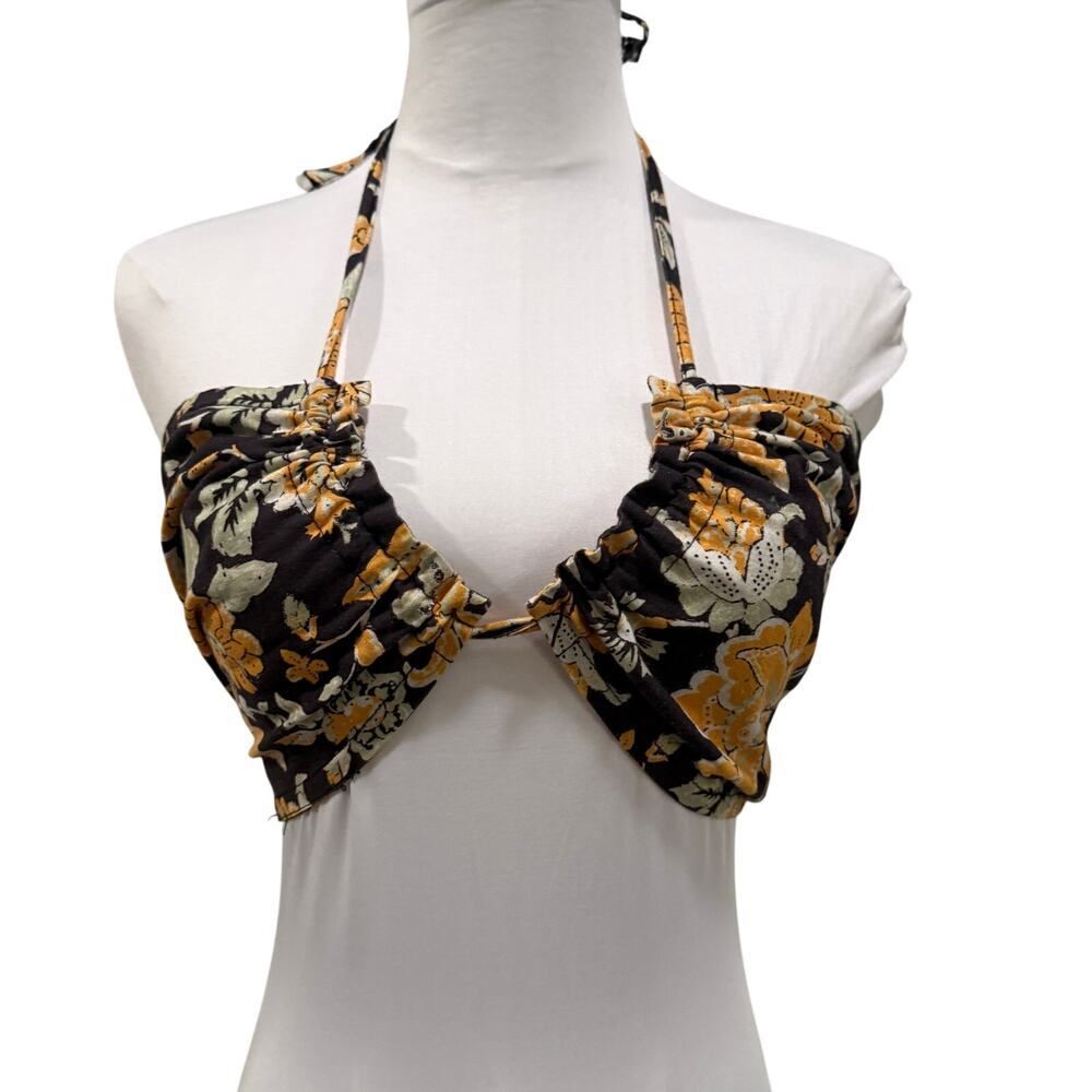Free People Summer of Love Bandeau Convertible Floral Halter Top Small Boho